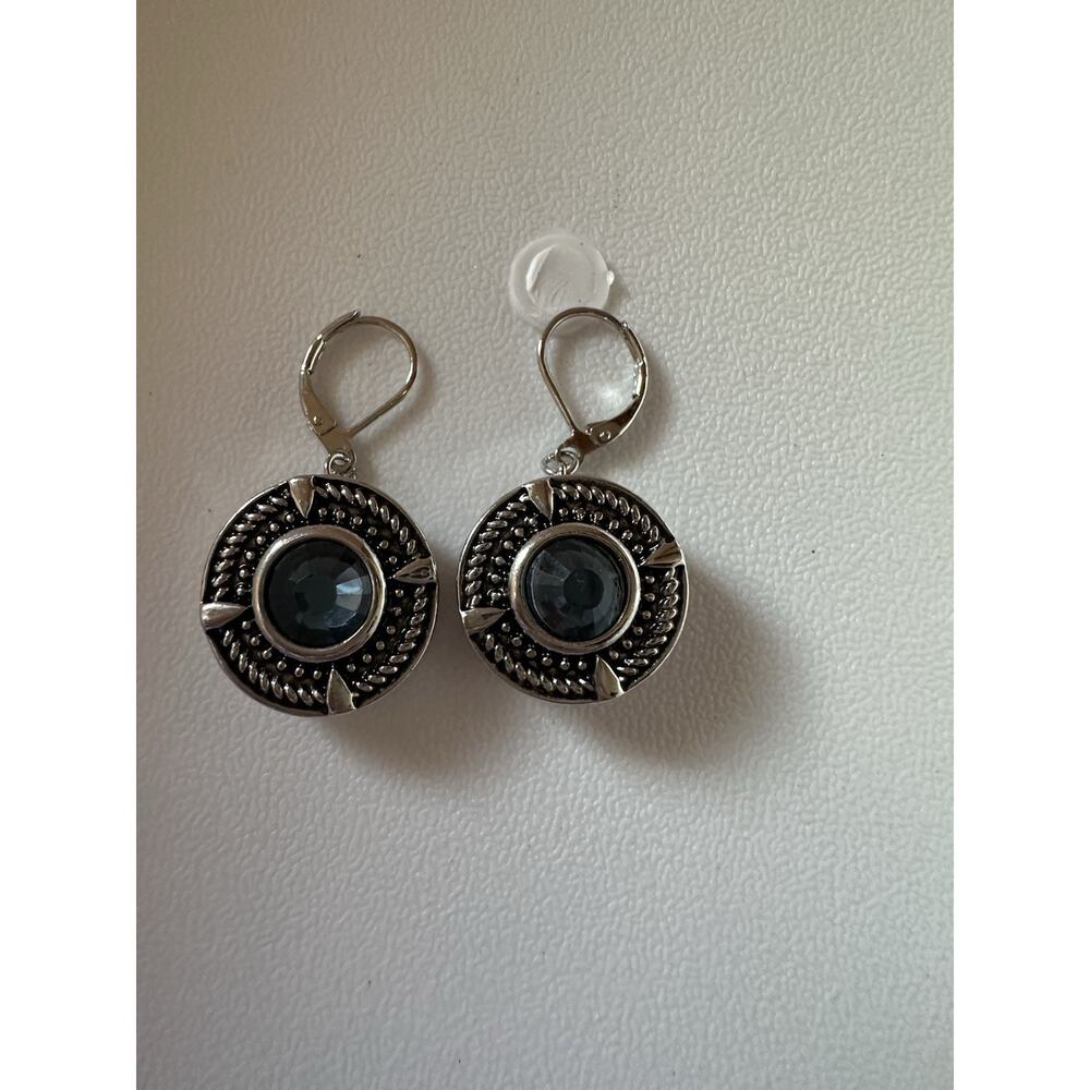 Ginger Snap Silver Tone Rope Tied Dangle Drop Earrings